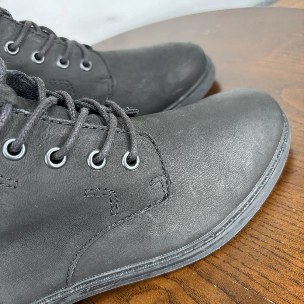 Josef Seibel Selena Combat Boot Women's 36 / 5 Black Nubuck Waterproof Ankle Zip